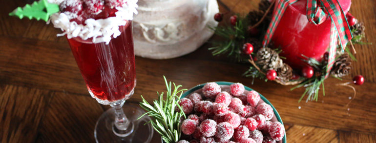 Ginger Sugared Cranberries and Holiday Beverages